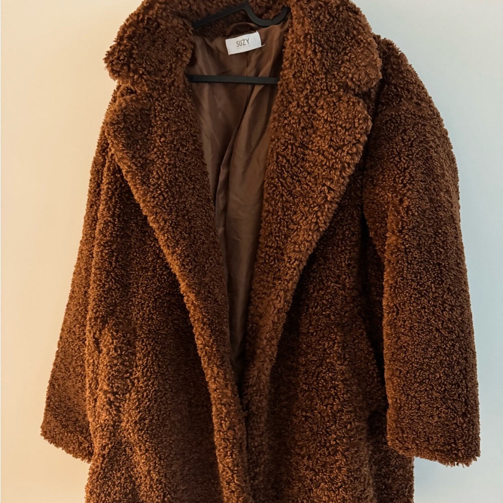 Suzy Shier Chocolate Teddy Jacket